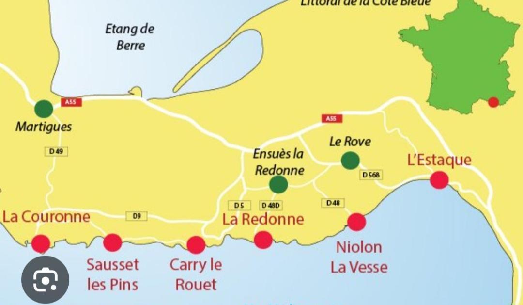 Les Hebergements De La Plage En Ville Martigues Eksteriør billede